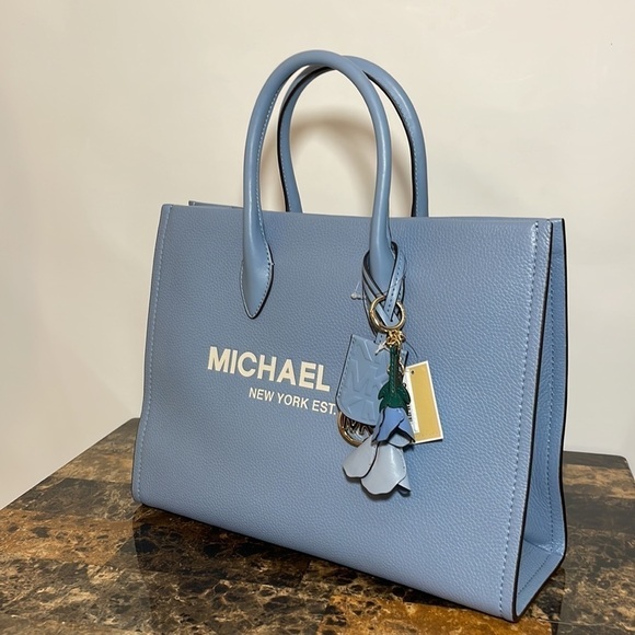 2pc 💙 Michael Kors Mirella leather tote bag blue - Picture 5 of 13